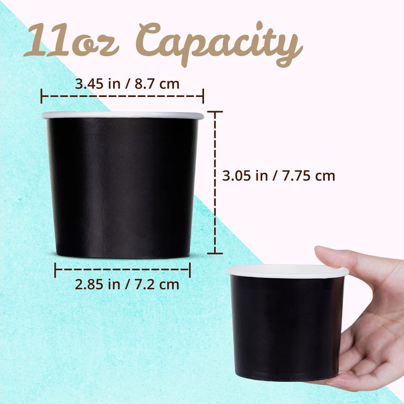MATICAN Sturdy Black, 50-Count 11-Oz Disposable Dessert Bowls, Ideal for Hot or Cold Food, Party Supplies Treat Cups for Sundae, Frozen Yogurt, Soup, Black - Image 4